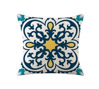 Cushion Covers 40cm x 40cm Moroccan Blue Cushion Covers Invisible Zipper Sofa Cushions Outdoor Cushions Garden Cushions Decorative Pillows Square Pillow Case