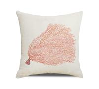 Cushion Covers 40cm x 40cm Orange Coral Decorative Pillows Double Sided Square Linen Throw Pillow with Invisible Zipper for Bedroom Sofa Patio Cushion Cover 16x16 Inches