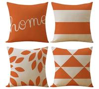Cushion Covers 40cm x 40cm Set of 4 orange Cushions Home Outdoor Cushions Garden Cushions Linen Square Sofa Cushion Covers Decorative Pillow Throw Pillows for Couch Livingroom Office Home Decor Gifts