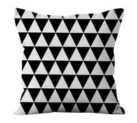 Cushion Covers 40cm x 40cm Triangle Black White Decorative Pillows Soft Short Plush for Sofa and Bedroom Machine Washable Bed Cushions Easy Care Throw Pillow for Autumn Winter
