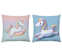 Cushion Covers 40cm x 40cm Unicorn Cushions Decorative Pillows Animation Linen Outdoor Cushions Square Pillow Case Cushioncase Cover Set of 2, for Sofa Patio Garden Living Room Farmhouse Car zj-773