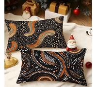 Cushion Covers 40cm x 80cm Black Cushions, Garden Cushions Rectangle Cushion Covers Pack of 2 Double Sided Printed Velvet Throw Pillow Covers for Living Room Sofa Bedroom Bed Home Decor Brown 3m-76
