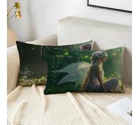 Cushion Covers 40cm x 80cm Green Cushions Velvet Cushion Covers Girl Garden Cushions Set of 2 Fall Decorative Pillows with Invisible Zipper Small Pillow for Sofa Patio Bench Balcony Car Office 2s-608