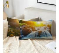 Cushion Covers 40cm x 80cm Spring Cushions Velvet Cushion Covers Fall Garden Cushions Set of 2 Fall Decorative Pillows with Invisible Zipper Small Pillow for Sofa Patio Bench Balcony Office 2s-1248