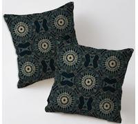 Cushion Covers 40x40 cm Retro Cushion Covers Linen Garden Cushions Set of 2 Square Sofa Decorative Pillowcases Boho Throw Pillow Cases for Garden Furniture Bench Car Farmhouse Decor, Gifts C-301