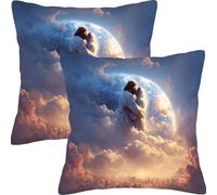 Cushion Covers 40x40cm Set of 2 Abstract Jesus Velvet Cushion Covers Sofa Cushions Decorative Sofa Pillows Throw Pillow Cases with Invisible Zipper, for Bedroom Bed Cushions Gifts L0JT-121