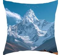 Cushion Covers 40x40cm Sofa Cushions Velvet Cushion Covers Decorative Sofa Pillows with Invisible Zipper Throw Pillow Cases, for Living Room Bedroom Cushions Snow Mountain Seagull YX0RB-812