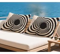 Cushion Covers 40x60 cm Black Cushions Waterproof Linen Furniture Cushions Abstract Outdoor Garden Decorative Rectangular Throw Pillow Covers 2025 New,for Sofa Patio Autumn 16x24in set of 2 z-1089