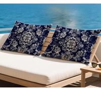 Cushion Covers 40x60 cm Navy Cushions Waterproof Linen Furniture Cushions Bohemia Outdoor Garden Decorative Rectangular Throw Pillow Covers 2025 New,for Sofa Patio Autumn gift 16x24in set of 2 z-1119