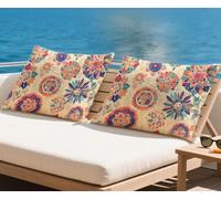 Cushion Covers 40x60 cm Retro Cushions Waterproof Linen Furniture Cushions Mandala Outdoor Garden Decorative Rectangular Throw Pillow Covers for Balcony Sofa Patio Autumn gift 16x24in set of 2 z-301