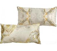 Cushion Covers 40x60 cm stripe, Linen Pillow Cases Pack 2, Double-Sided HD, Invisible Zipper, Decorative Cushions Pillowcase For Bedroom Sofa Garden Chair, Home Decor milky white 16x24 inch W-682