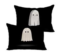 Cushion Covers 40x60cm Black Outdoor Cushions Ghost Pillows Covers Set of 2 Soft Comfy Linen Throw Pillowcases with Invisible Zipper for Room Bed Sofa Garden Car Winter Spring Decorative Gifts Y-P1012