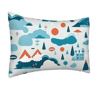 Cushion Covers 40x80 cm Blue Cushions set of 1 Soft decorative pillows Mandala Double Sided Printing, Rectangle Sofa Throw Pillow Case for Home Living Couch Outdoor Patio Garden Decor, Gifts L-136