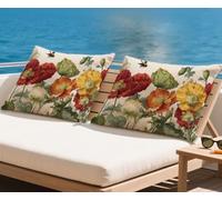 Cushion Covers 40x80 cm Plant Cushions Waterproof Velvet Furniture Cushions Flower Outdoor Garden Decorative Rectangular Throw Pillow Covers for Balcony Sofa Patio Autumn gift 16x32in set of 2 z-445