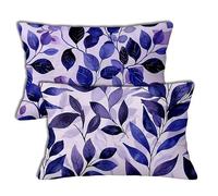 Cushion Covers 40x80 cm Purple Cushion Covers Nature Patterned Rectangle Pillowcases Pack of 2 Linen Decorative Sofa Throw Pillow Cases with Invisible Zipper for Home Room Garden Decor, Gifts h-1355