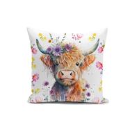 Cushion Covers 45 x 45 Highland Cow Gifts, Pillow Cover for Highland Cow Cushion, Animal Cushion Cover Scottish Gifts, Highland Cow Cushion Covers Decor Home Livingroom Couch Sofa18 x 18 Inch