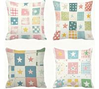 Cushion Covers 45 x 45 in Pink Pillow Cases Star Pillows 4 Pack Super Soft Cushion Cover Square Decorative Pillows Double Sided Printing Pillow Protectors Bed Cushions, for Chair Home Decor E - 775