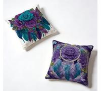 Cushion Covers 45 x 45 Pillow Cases 2 Pack Purple Sofa Cushions 18x18 Inch Decorative Pillows Flower Outdoor Pillowcase Linen, HD Double Sided Printing for Bench Home Decoration Spring Summer V-79148X