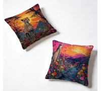 Cushion Covers 45 x 45 Pillow Cases 2 Pack Yellow Sofa Cushions 18x18 Inch Decorative Pillows Leopard Outdoor Pillowcase Linen, HD Double Sided Printing Bench Home Decoration Spring Summer O-RWS126