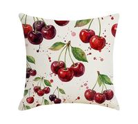 Cushion Covers 45 x 45 Red Cherry Decorative Cushions Cover Sofa,linen Cushions Covers,Pillow Cover Square with Invisible Zipper Detachable,for the Couch, Bed and Home Decoration