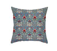 Cushion Covers 45 x 45 Red Flower Decorative Cushions Cover Sofa,linen Cushions Covers,Pillow Cover Square with Invisible Zipper Detachable,for the Couch, Bed and Home Decoration