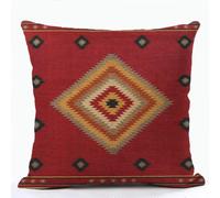 Cushion Covers 45 x 45 Red Yellow Decorative Cushions Cover Sofa,linen Cushions Covers,Pillow Cover Square with Invisible Zipper Detachable,for the Couch, Bed and Home Decoration