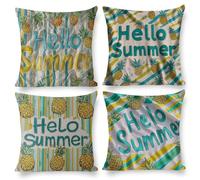 Cushion Covers 45 x 45 Set of 4 Garden Outdoor Cushions Fall Pillow Cases Fruit Pineapple Seasonal Pillow Covers Decor Couch Living Room, Cotton Linen Cushions, Christmas, Female Gifts 18 x 18in W-409