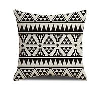 Cushion Covers 45 x 45 Triangle Black Beige Bed Cushions Linen Decorative Square Machine Washable Throw Pillow for Outdoor Patio Garden Indoor Decor Sofa Cushions