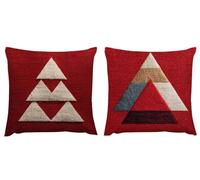 Cushion Covers 45cm x 45cm Geometry Cushions Decorative Pillows Red velvet Outdoor Cushions Square Pillow Case Cushioncase Cover Set of 2, for Sofa Patio Garden Blench Living Room Farmhouse Car zj-523