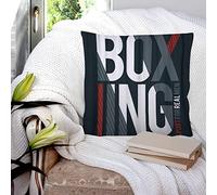 Cushion Covers 45x45 cm, Polyester Square Throw Pillow Cases,MMA of Boxing Sport for Real Men Design for Vintage Fight, Cushion Cover for Sofa Couch Bedroom with Invisible Zipper, 18x18 Inches
