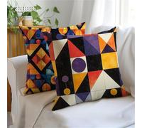 Cushion Covers 45x45cm Set of 2 Purple Outdoor Cushions, Double-Sided Printing Northern Europe Cushion Cover, Waterproof Linen Decorative Throw Pillow Bring Invisible Zipper for Sofa Garden JX-1085