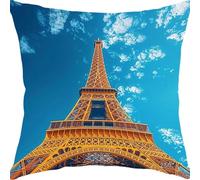 Cushion Covers 45x45cm Sofa Cushions Soft Velvet Cushion Covers Decorative Sofa Pillows with Invisible Zipper Throw Pillow Cases, for Living Room Bedroom Bed Cushions Gifts Paris Tower Sky YX0RB-12