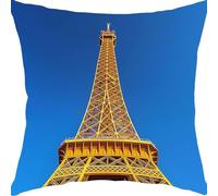 Cushion Covers 45x45cm Sofa Cushions Soft Velvet Cushion Covers Decorative Sofa Pillows with Invisible Zipper Throw Pillow Cases, for Living Room Bedroom Bed Cushions Gifts Paris Tower Yellow YX0RB-6