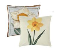 Cushion Covers 45x45cm Yellow Outdoor Cushions Waterproof Flowers Velvet Cushions Double-Sided Printing Sofa Cushion Square Decorative for Indoor bed Sofa Chair Car room decor Gifts for woman T-702