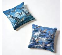 Cushion Covers 50 x 50 Pillow Cases 2 Pack Blue Sofa Cushions 20x20 Inch Decorative Pillows Eagle Outdoor Pillowcase Linen, HD Double Sided Printing for Garden Bench Home Decoration, Summer 9-2J285O