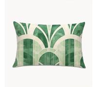 Cushion Covers 50 x 70 cm Abstract Decorative Pillow Covers for Bed, Velvet Rectangular Pillowcases Double-sided Printed, 19.7 x 27.6 in Lumbar Cushion Covers for Sofa Chair Living Room (Green)2Y-570