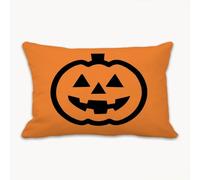Cushion Covers 50 x 70 cm Orange Decorative Pillow Covers for Bed, Linen Rectangular Pillowcases Double-sided Printed, 19.7 x 27.6 in Lumbar Pillow Case for Sofa Chair Living Room (Halloween)2Y-1066