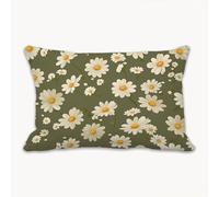 Cushion Covers 50 x 70 cm Sage Green Decorative Pillow Covers for Bed, Linen Rectangular Pillowcases Double-sided Printed, 19.7 x 27.6 in Lumbar Cushion Covers for Sofa Chair Living Room (Daisy)2Y-816