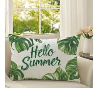 Cushion Covers 50 x 70 cm Summer Decorative Throw Pillow Cover Set of 1 Velvet Leaf Cushion Covers 20x28 Inch Double Sided Printed Pillow Cases for Living Room Sofa Bedroom Bed Car Decor Gifts 1D#598