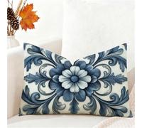 Cushion Covers 50 x 75 cm Blue Cushions, Set of 1 Sofa Cushions Velvet Cushion Covers with Invisible Zipper Decorative Pillows for Living Room Bedroom Bed Christmas Decor Couch Car Garden, Boho 1h-225