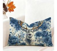 Cushion Covers 50 x 75 cm Floral Cushions, Set of 1 Sofa Cushions Velvet Cushion Covers with Invisible Zipper Decorative Pillows for Living Room Bedroom Bed Christmas Decor Couch Garden, Animal 1h-179