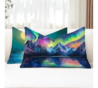 Cushion Covers 50 x 90, Aurora Outdoor Cushions Velvet Large Sofa Cushions Set of 2, Double Sided Rectangle Sofa Pillows Colorful Throw Pillow Covers for Garden Bench Car Farmhouse Room Decor G1-903