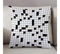 Cushion Covers 50 x50cm Square Throw Pillow,Word Search Puzzle,Classical Crossword Puzzle with Black and White Boxes,Decorative Sofa Cushion Covers for Bedroom Couch Living Room with Invisible Zipper