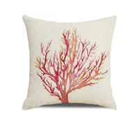 Cushion Covers 50cm x 50cm Coral Red Pillow Cover Double Sided Square Linen Garden Cushions with Invisible Zipper 50x50 Cushion Cover Machine Washable