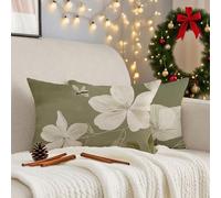 Cushion Covers 50cm x 60cm Sage Green Cushions, Garden Cushions Rectangle Cushion Covers Pack of 2 Double Sided Printed Linen Throw Pillow Covers, Living Room Sofa Bedroom Bed Home Decor Floral 3m-840