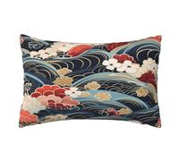 Cushion Covers 50x30 cm Japanese Style Cushions Set of 2, Floral Cushion Covers, Soft Sofa Cushions Decorative Pillows, Garden Cushion Covers Throw Pillowcases, Living Room Home Decor12x20 Inches,X461