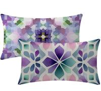 Cushion Covers 50x30 cm Purple Cushions set of 2 Soft Velvet Decorative Pillows Bohemia,Rectangle Sofa Throw Pillow Case 20 x 12 Inch for Home Outdoor Garden Autumn Living Couch Room Decor,Gifts W1-22