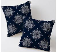 Cushion Covers 50x50 cm Retro Cushion Covers Linen Garden Cushions Set of 2 Square Sofa Decorative Pillowcases Boho Throw Pillow Cases for Garden Furniture Bench Car Farmhouse Decor, Gifts C-317