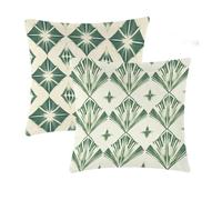 Cushion Covers 50x50cm Green Outdoor Cushions Waterproof Geometry Velvet Cushions Double-Sided Printing Sofa Cushion Square Decorative for Indoor bed Sofa Chair Car room decor Gifts for woman T-708