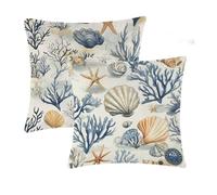 Cushion Covers 50x50cm Navy Outdoor Cushions Waterproof Brown Linen Cushions Double-Sided Printing Sofa Cushion Square Decorative Pillows for Indoor bed Sofa Chair Car room decor Gifts for woman T-612